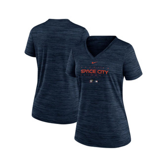 Women's Navy Houston Astros City Connect Velocity Practice Performance V-Neck T-shirt