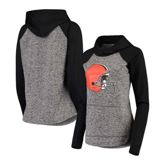 Women's Heathered Gray-Black Cleveland Browns Championship Team Ring Pullover Hoodie