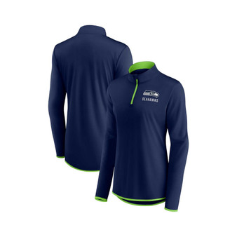 Women's Branded College Navy Seattle Seahawks Worth the Drive Quarter-Zip Top