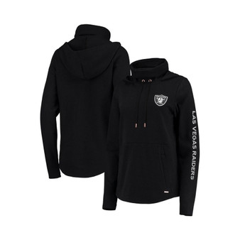 Women's Black Las Vegas Raiders Amelia Turtleneck Pullover Hoodie