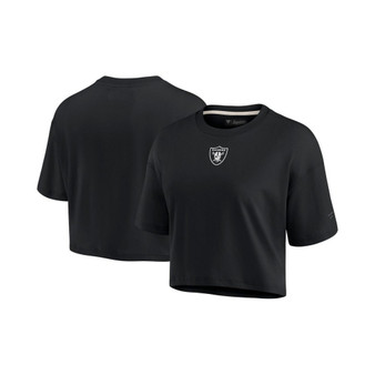 Women's Black Las Vegas Raiders Super Soft Short Sleeve Cropped T-shirt