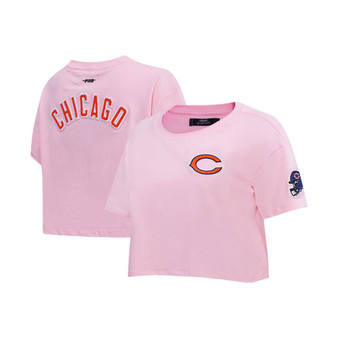 Women's Pink Chicago Bears Cropped Boxy T-shirt
