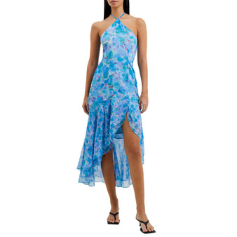 Women's Gretha Printed Asymmetric Sleeveless Halter Dress