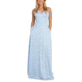 Women's Lace Sweetheart-Neck  Strappy-Back Gown