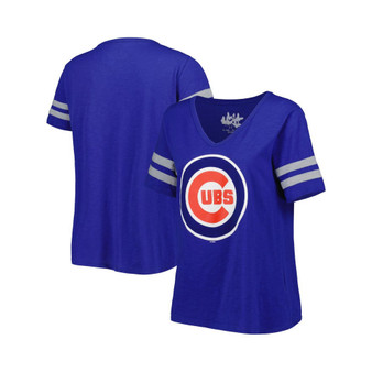 Women's Royal Chicago Cubs Triple Play V-Neck T-shirt