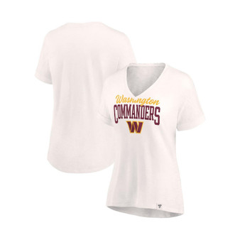 Women's Branded Oatmeal Washington Commanders Motivating Force V-Neck T-shirt