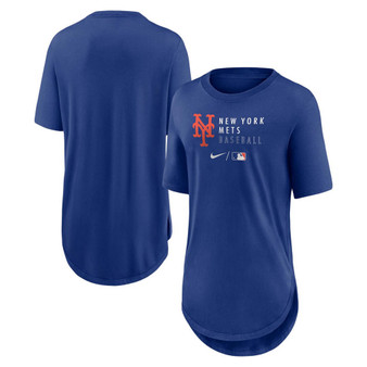 Women's Royal New York Mets Authentic Collection Baseball Fashion Tri-Blend T-shirt
