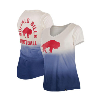 Women's Royal Buffalo Bills Dip Dye V-Neck T-shirt