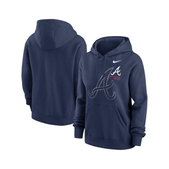 Women's Navy Atlanta Braves Big Game Pullover Hoodie