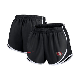 Women's Charcoal San Francisco 49ers Plus Size Logo Performance Tempo Shorts