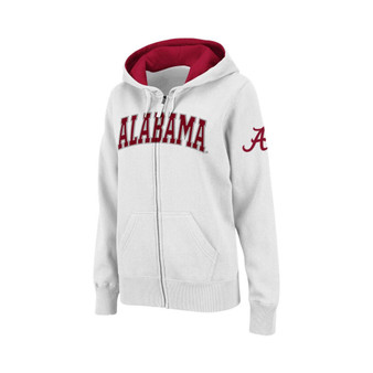 Women's White Alabama Crimson Tide Arched Name Full-Zip Hoodie