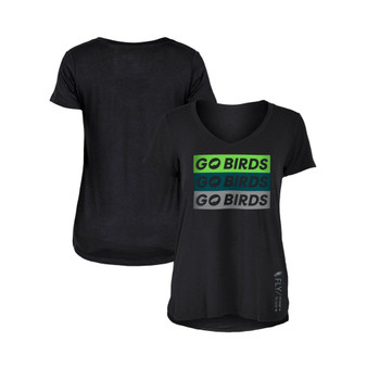 Women's Go Birds Black Philadelphia Eagles Fly Collection V-Neck T-shirt