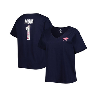 Women's Navy Houston Astros Mother's Day Plus Size Best Mom Ever V-Neck T-shirt