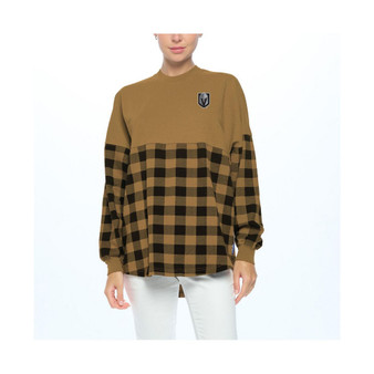 Women's Branded Gold Vegas Golden Knights Buffalo Check Long Sleeve T-shirt