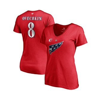 Women's Branded Alexander Ovechkin Red Washington Capitals 2020/21 Special Edition Authentic Stack Name and Number V-Neck T-shirt
