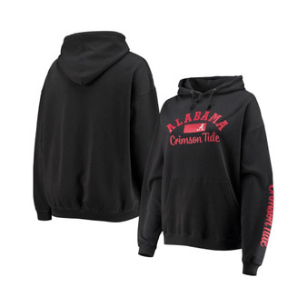 Women's Black Alabama Crimson Tide Rock n Roll Super Oversized Pullover Hoodie