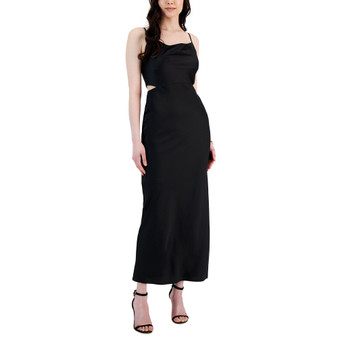 Women's Side-Cut-Out Sleeveless Draped-Neck Dress