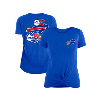 Women's Royal Buffalo Bills Athletic Slub Front Knot T-shirt