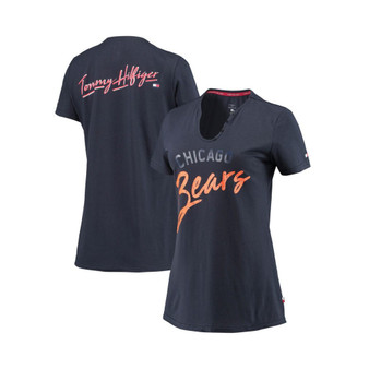 Women's Navy Chicago Bears Riley V-Neck T-shirt