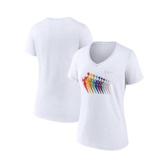 Women's Branded White WNBA Logowoman Pride V-Neck T-shirt