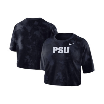 Women's Navy Penn State Nittany Lions Tie-Dye Cropped T-shirt