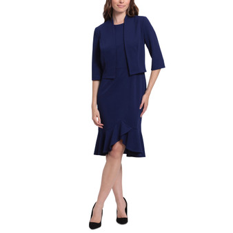 Petite 2-Pc. Jacket & Ruffled-Hem Sheath Dress Set