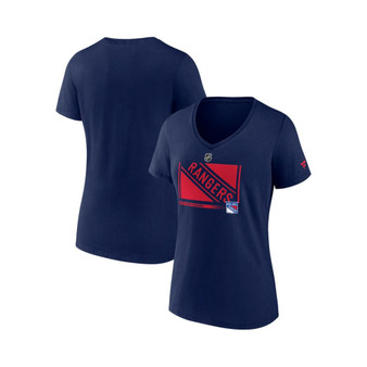 Women's Branded Navy New York Rangers Authentic Pro Core Collection Secondary Logo V-Neck T-shirt