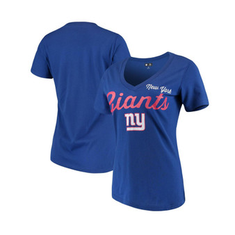 Women's Royal New York Giants Post Season V-Neck T-shirt