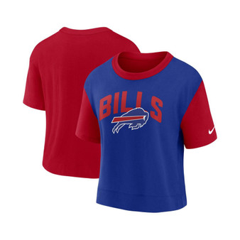 Women's Red, Royal Buffalo Bills High Hip Fashion T-shirt