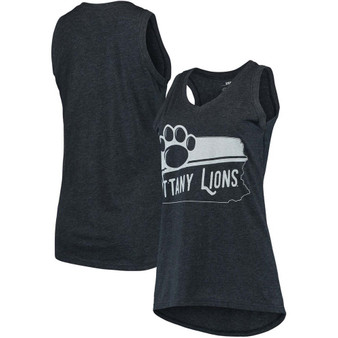 Women's Navy Penn State Nittany Lions Ferris Melange V-Neck Tank Top