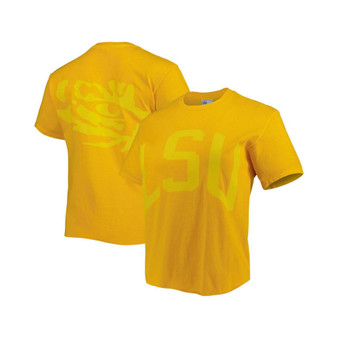 Women's Gold LSU Tigers Vintage-Like Tubular Hyper Bright 2-Hit Cropped T-shirt