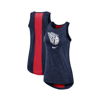 Women's Navy Cleveland Guardians Right Mix High Neck Tank Top