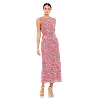 Women's Geometric Patterned Sequin Midi Dress