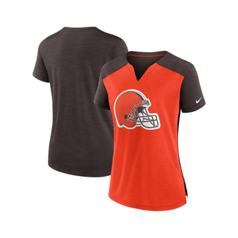 Women's Orange, Brown Cleveland Browns Impact Exceed Performance Notch Neck T-shirt