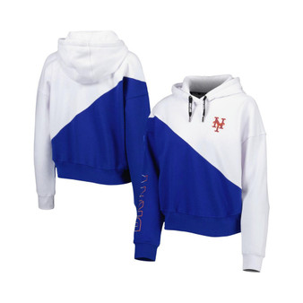 Women's Royal, White New York Mets Bobbi Colorblock Pullover Hoodie