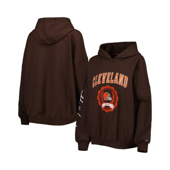 Women's Brown Cleveland Browns Becca Drop Shoulder Pullover Hoodie