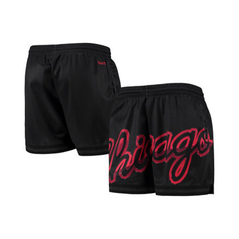 Women's Black Chicago Bulls Big Face 4.0 Mesh Shorts
