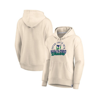 Women's Branded Cream Hartford Whalers Carry the Puck Pullover Hoodie Sweatshirt