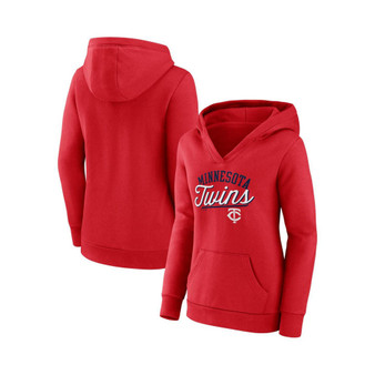 Women's Branded Red Minnesota Twins Simplicity Crossover V-Neck Pullover Hoodie