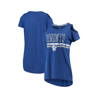 Women's Blue Toronto Maple Leafs Clear The Bases Scoop Neck T-shirt