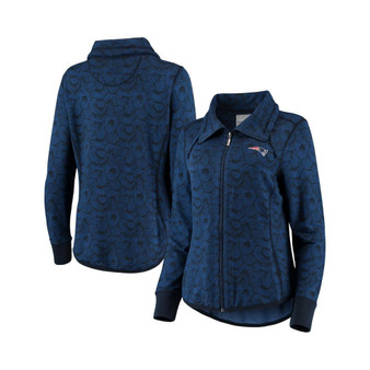 Women's Navy New England Patriots Sport Shell We Dance Tri-Blend Full-Zip Sweatshirt