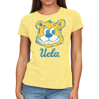Women's Yellow UCLA Bruins Tri-Blend Crew Neck T-shirt