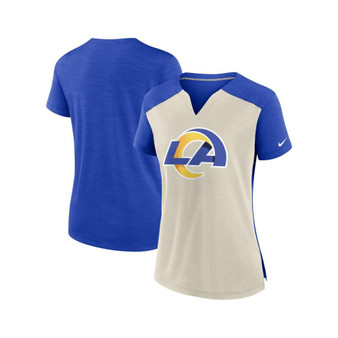 Women's Bone, Royal Los Angeles Rams Impact Exceed Performance Notch Neck T-shirt
