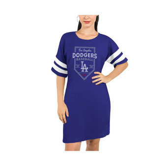 Los Angeles Dodgers Women's Tri-Blend Short Sleeve T-shirt Dress - Royal