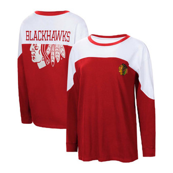 Women's Red Chicago Blackhawks Pop Fly Long Sleeve T-shirt