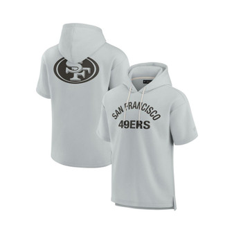 Men's and Women's Gray San Francisco 49ers Super Soft Fleece Short Sleeve Hoodie