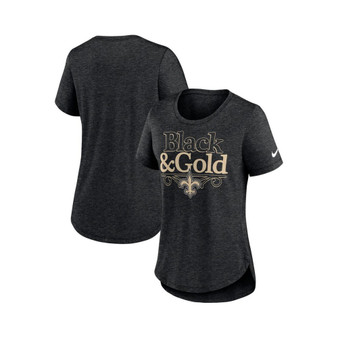 Women's Heather Black New Orleans Saints Local Fashion Tri-Blend T-shirt