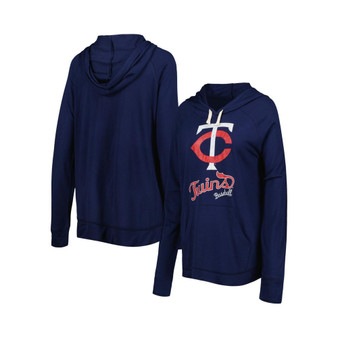 Women's Navy Minnesota Twins Pre-Game Raglan Pullover Hoodie