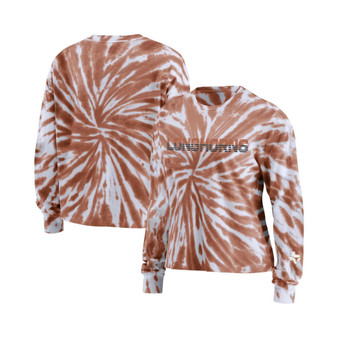 Women's Texas Orange Texas Longhorns Tie-Dye Long Sleeve T-shirt
