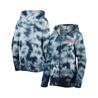 Women's Navy Boston Red Sox Tie-Dye Full-Zip Hoodie
